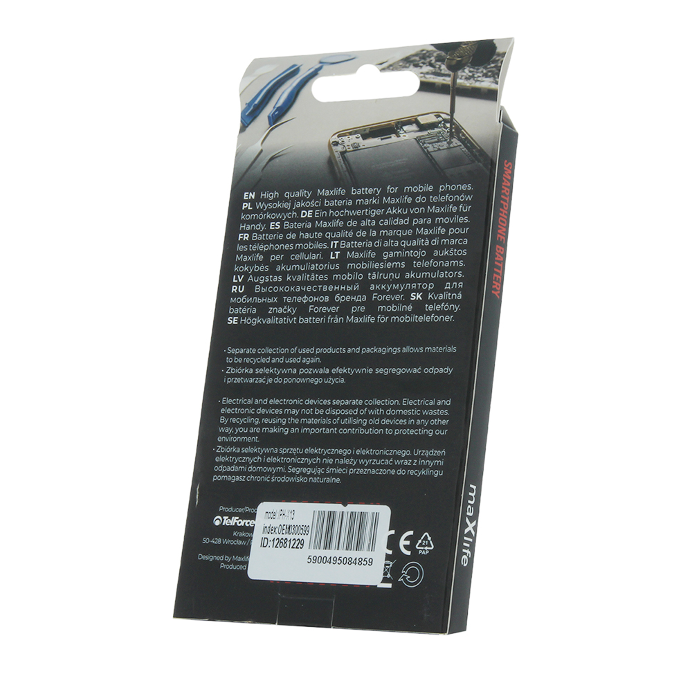 Bateria Maxlife do iPhone 13 3227mAh bez ta�my BMS Apple iPhone 13 / 5