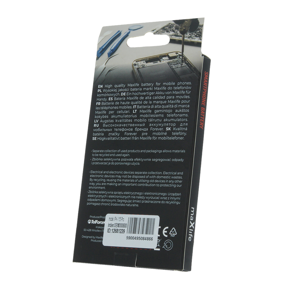 Bateria Maxlife do iPhone 13 Pro 3095mAh bez ta�my BMS Apple iPhone 13 Pro / 2