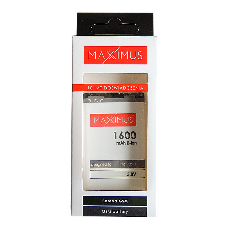 Bateria Maxximus 1600mah Nokia 5800 / 4 Bateria Maxximus 1600mah Nokia 5800 / 4