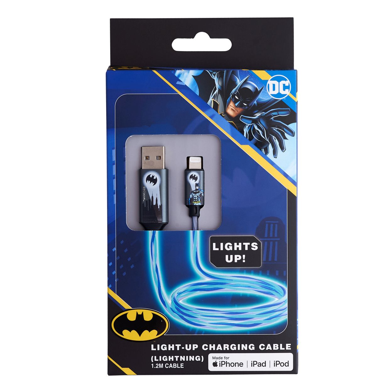 Batman kabel MFI Light-Up Batlogo USB A- Lightning  1.2m 10W / 2