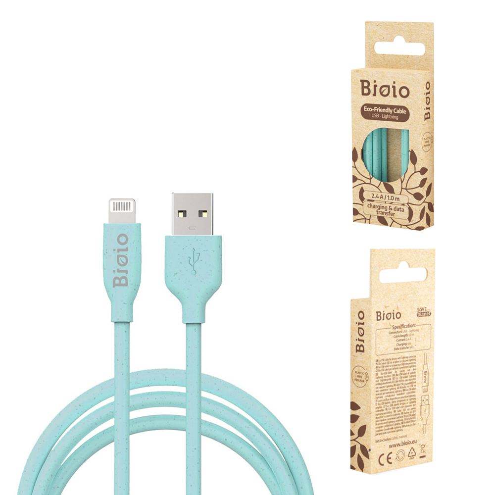 Bioio kabel USB - Lightning 1,0 m 2,4A niebieski / 6