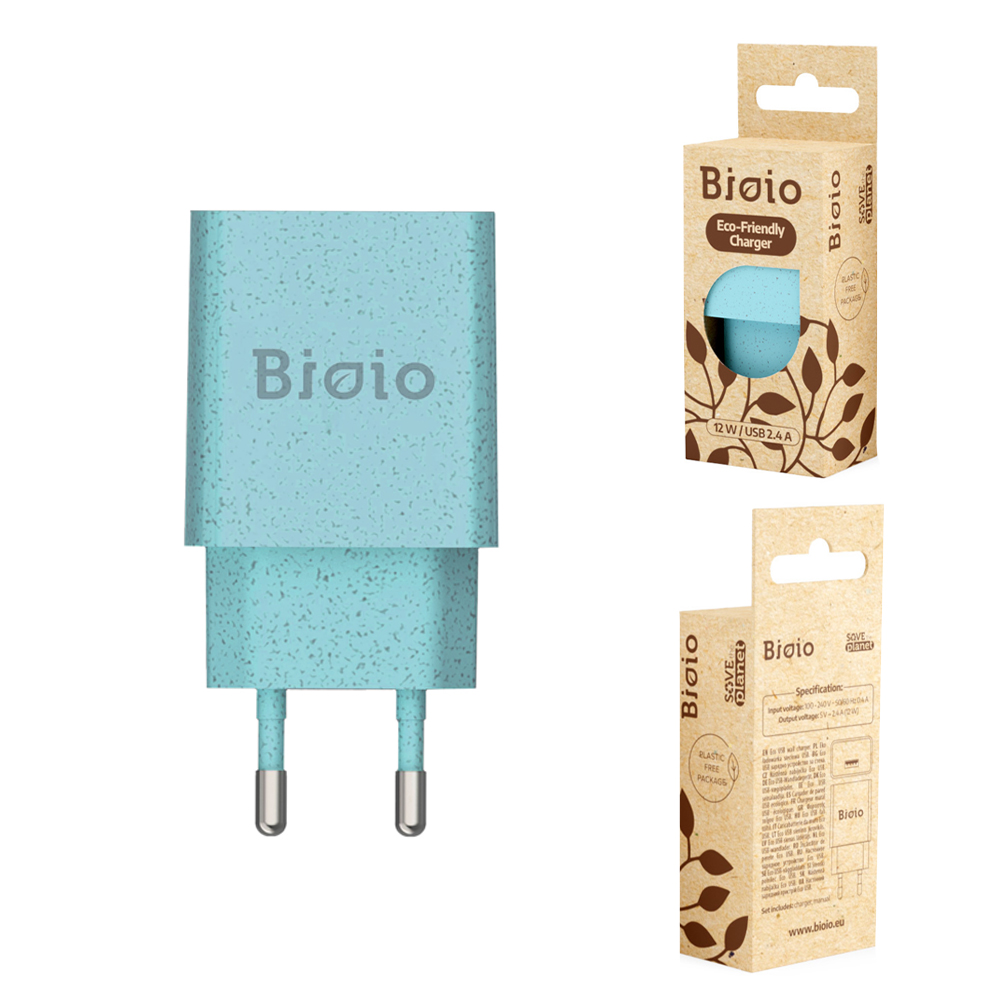 Bioio �adowarka sieciowa 1x USB 2,4A niebieski / 7