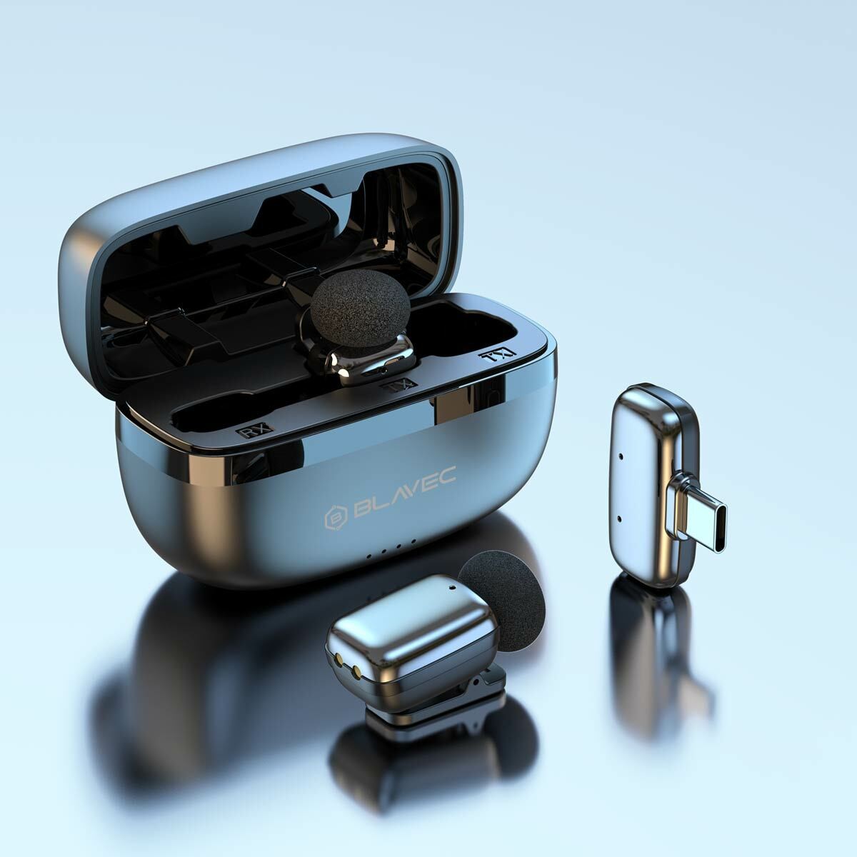 Blavec MK-03 Mikrofon krawatowy Bezprzewodowy Typ C srebrny TCL 505 / 3