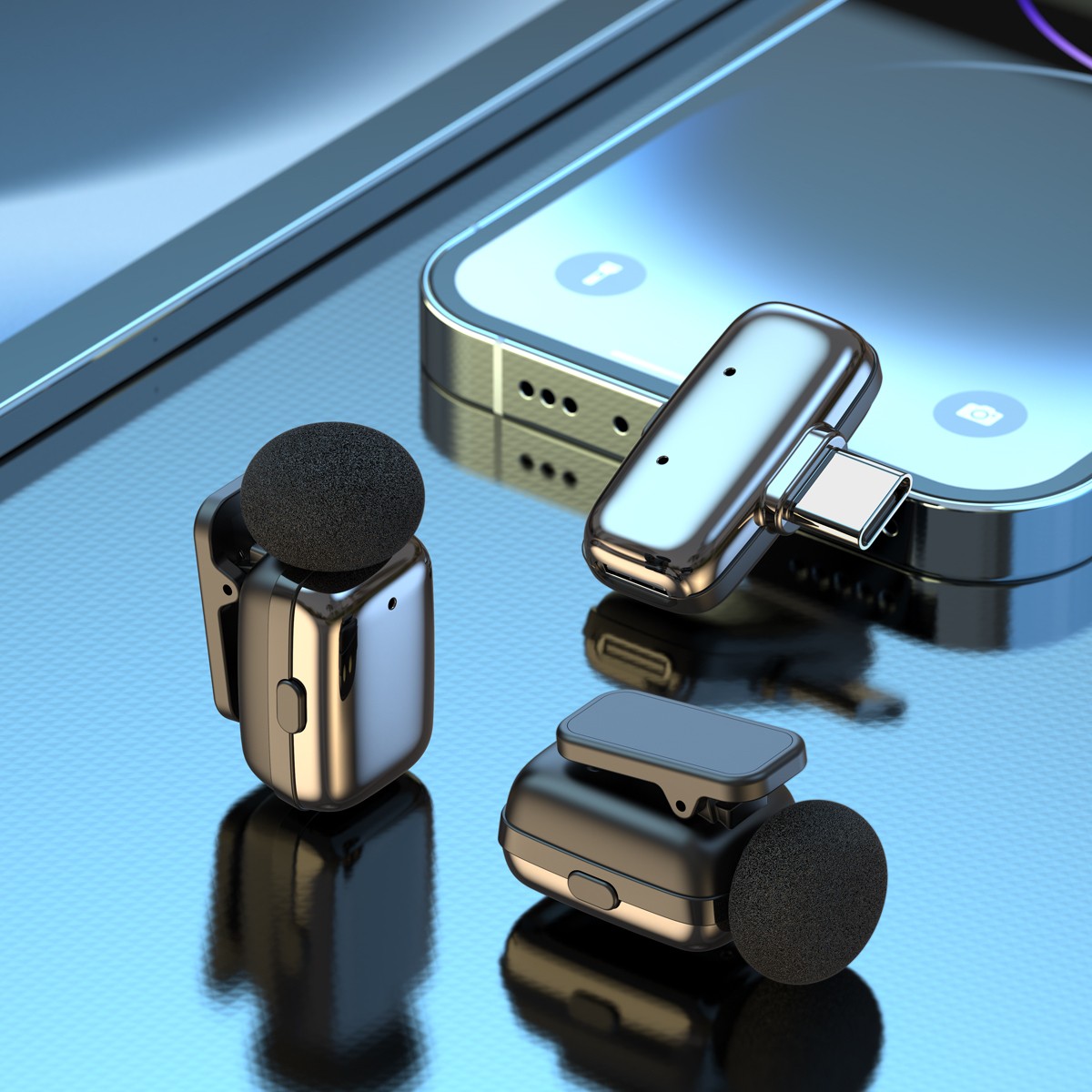 Blavec MK-03 Mikrofon krawatowy Bezprzewodowy Typ C srebrny TCL 505 / 5