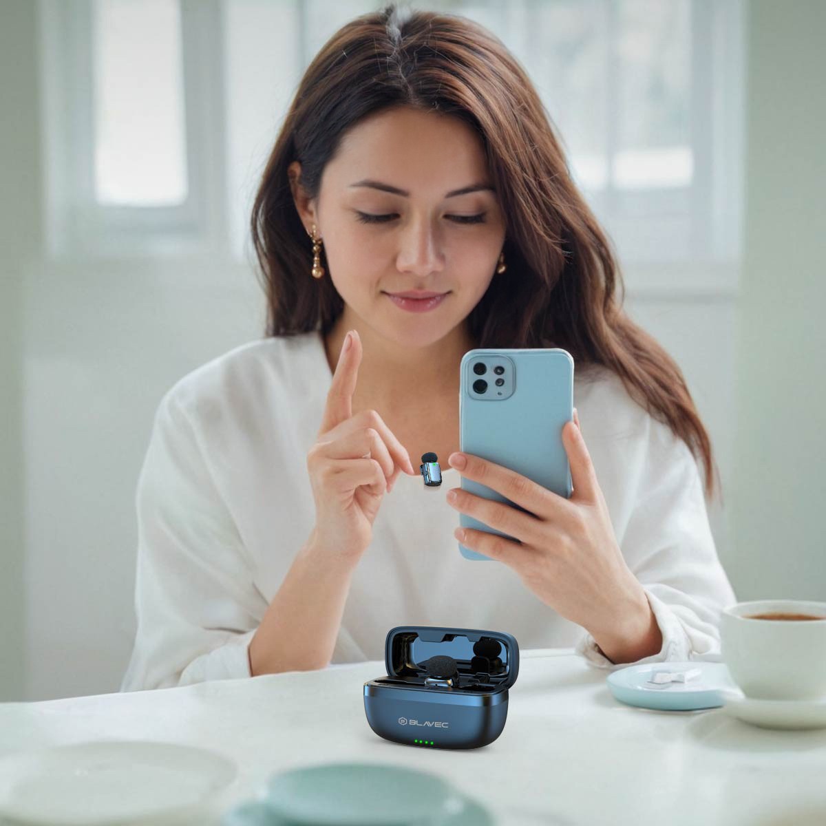 Blavec MK-03 Mikrofon krawatowy Bezprzewodowy Typ C srebrny TCL 505 / 6