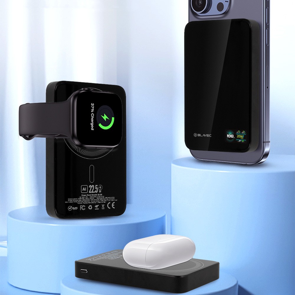 Blavec Power Bank 10000mAh 22,5W USB-C Magsafe czarny / 2