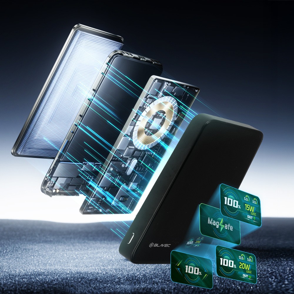 Blavec Power Bank 10000mAh 22,5W USB-C Magsafe czarny / 3