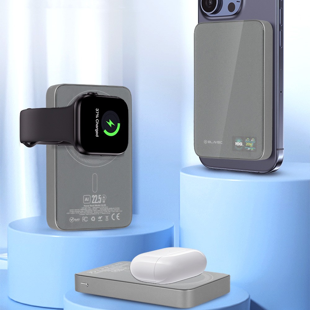 Blavec Power Bank 10000mAh 22,5W USB-C Magsafe szary / 2