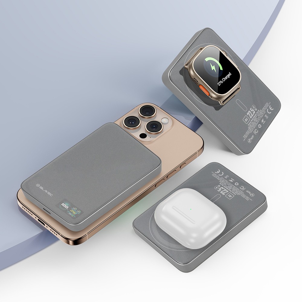 Blavec Power Bank 10000mAh 22,5W USB-C Magsafe szary / 5