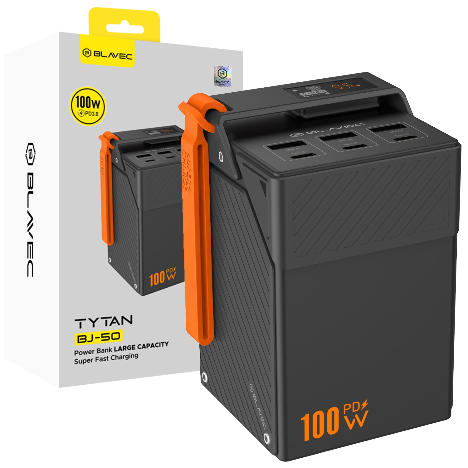 Power Bank Blavec 50000mAh 100W 3xUSB-C 3xUSB-A czarny myPhone Hammer 4 Plus Power Bank Blavec 50000mAh 100W 3xUSB-C 3xUSB-A czarny myPhone Hammer 4 Plus