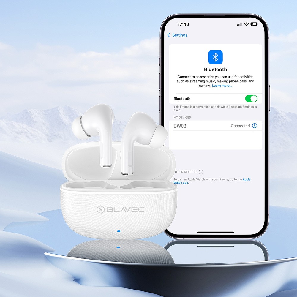Blavec S�uchawki Bluetooth TWS BW-02 Carbon bia�e Samsung Galaxy Grand Prime (G530) / 5