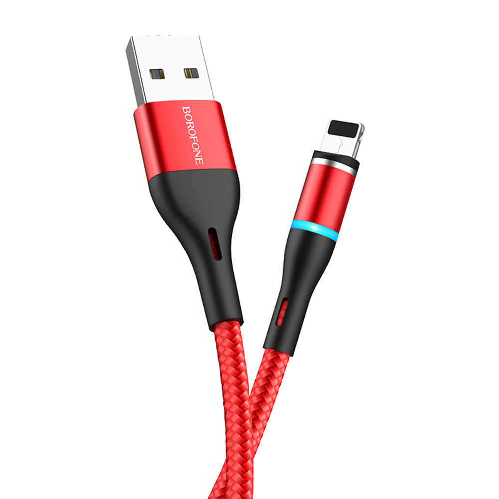 Borofone Kabel BU16 Skill 8-pin czerwony magnetyczny 2,4A 1,2m