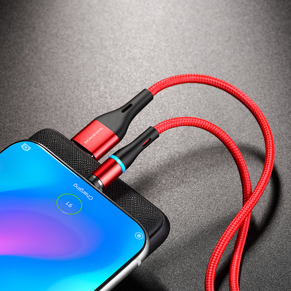 Borofone Kabel BU16 Skill typ-C czerwony magnetyczny 2,4A 1,2m / 4