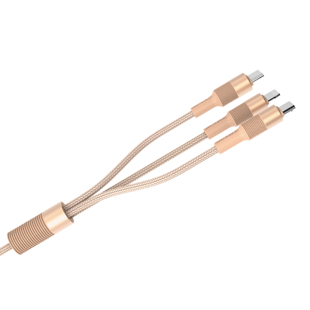 Borofone Kabel BX21 Outstanding 3w1 z�oty 2,4A 1m / 2
