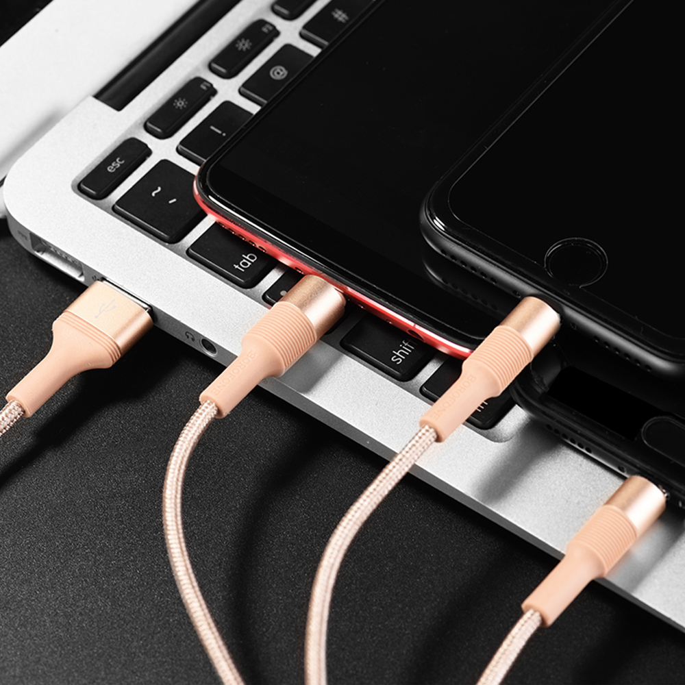 Borofone Kabel BX21 Outstanding 3w1 z�oty 2,4A 1m / 3
