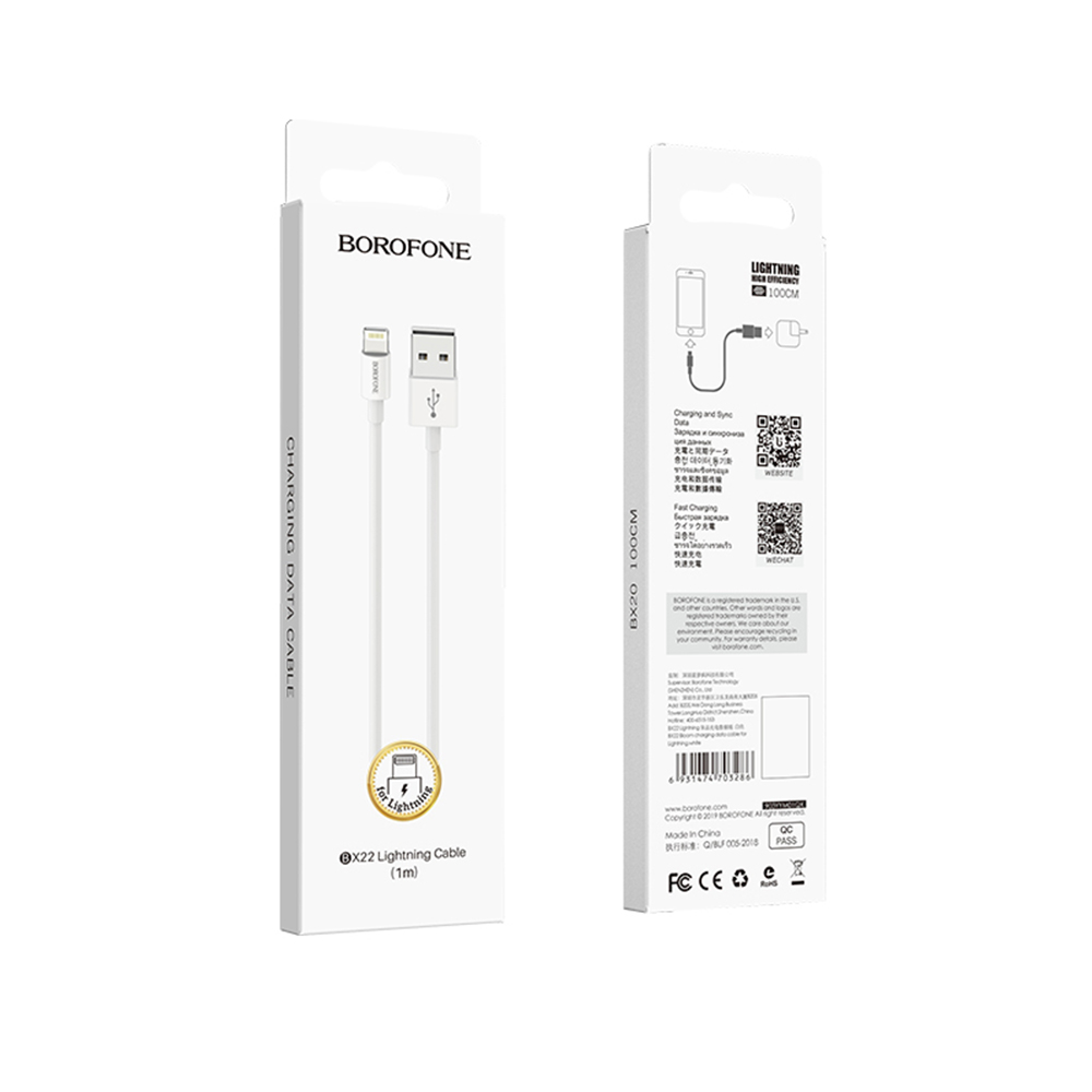 Borofone Kabel BX22 Bloom 8-pin bia�y 1m / 8