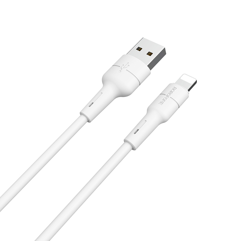 Borofone Kabel BX30 Silicone 8-pin bia�y 2,4A 1m / 2