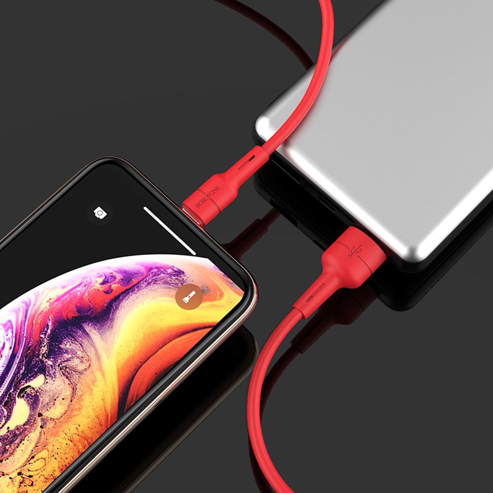 Borofone Kabel BX30 Silicone 8-pin czerwony 2,4A 1m / 3