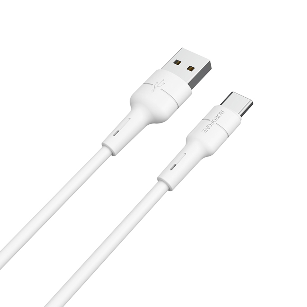 Borofone Kabel BX30 Silicone typ-C bia�y 3A 1m / 2
