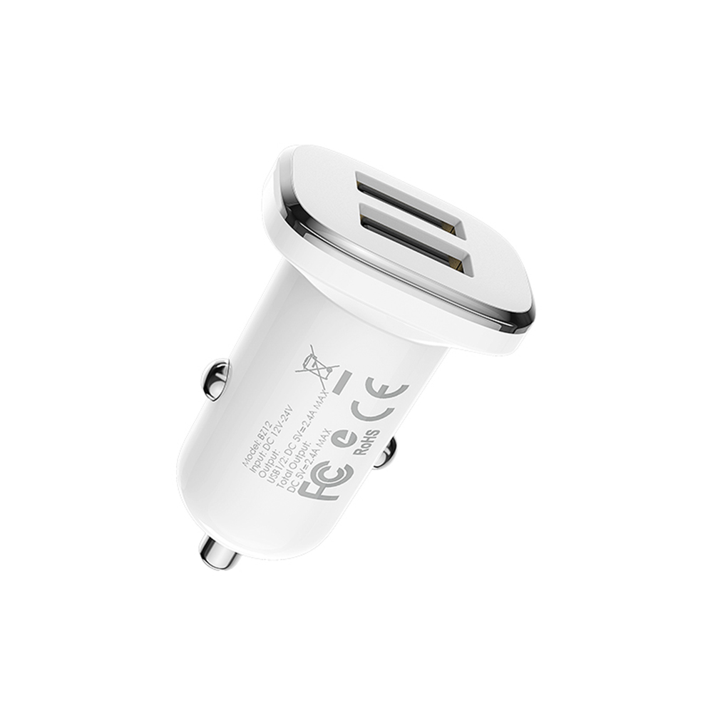 Borofone �adowarka samochodowa BZ12 Lasting 2USB 2,4A bia�a / 3