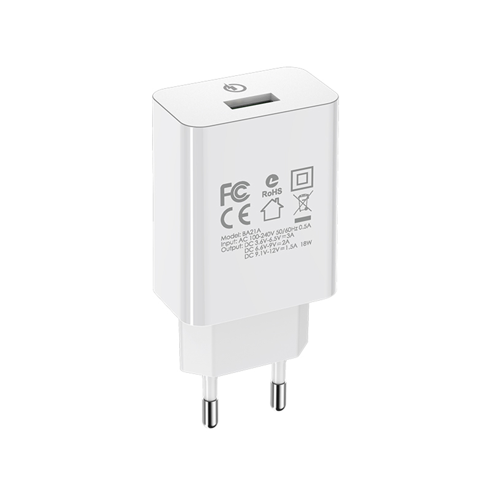 Borofone �adowarka sieciowa BA21A Long Journey 1USB QC 3.0 bia�a / 2