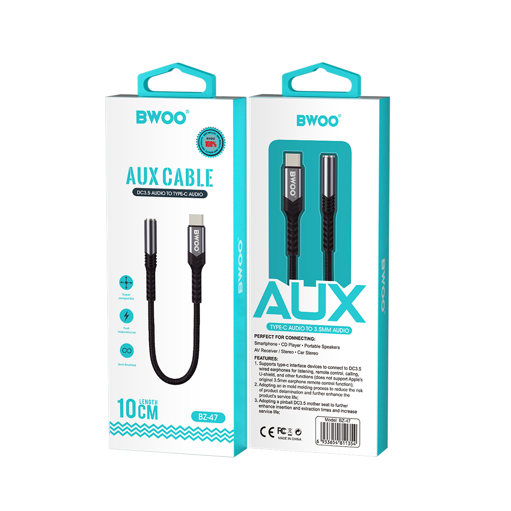 BWOO adapter BZ47 aux 3,5 mm do USB-C czarny / 6