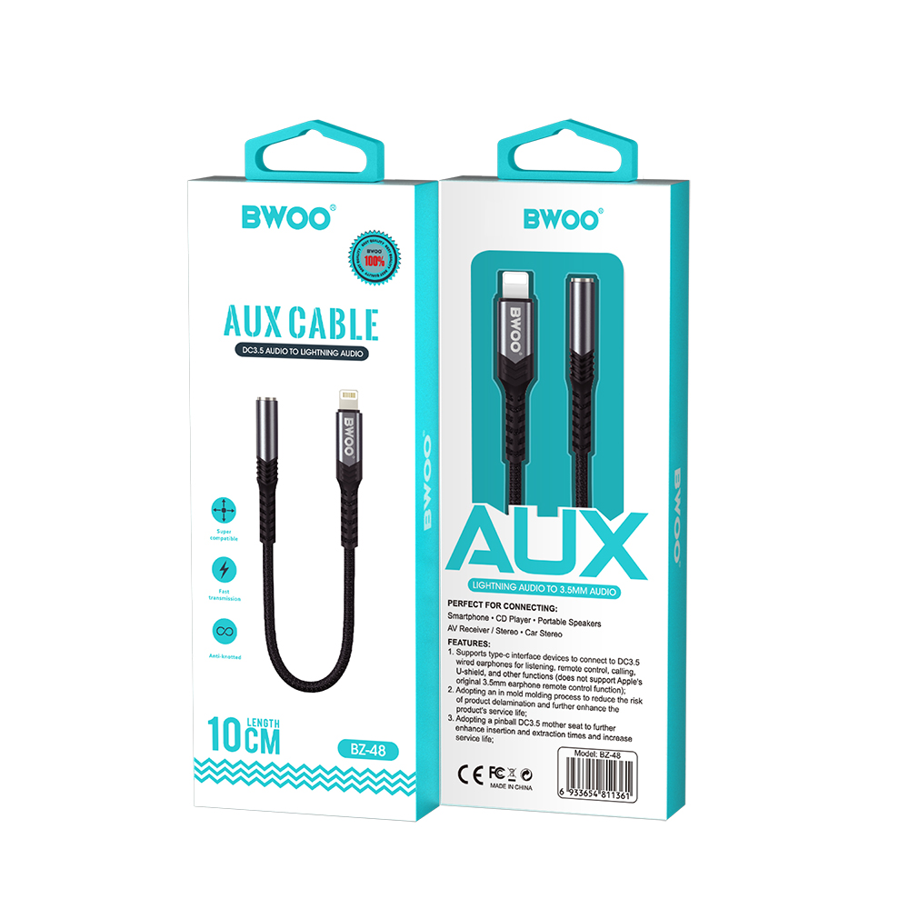 BWOO adapter BZ48 aux 3,5 mm do lightning czarny / 6