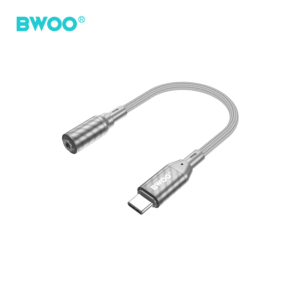 BWOO BZ65 adapter USB-C - jack 3.5mm szary / 2