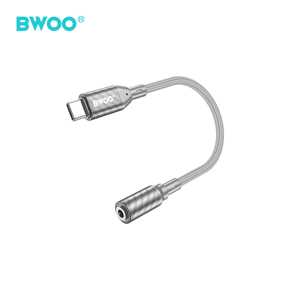 BWOO BZ65 adapter USB-C - jack 3.5mm szary / 3