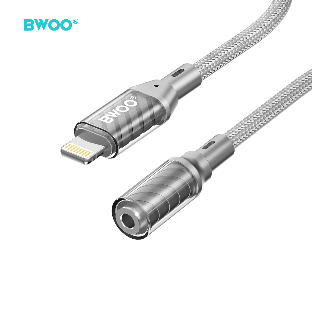 BWOO BZ66 adapter Lightning - jack 3.5mm szary / 4