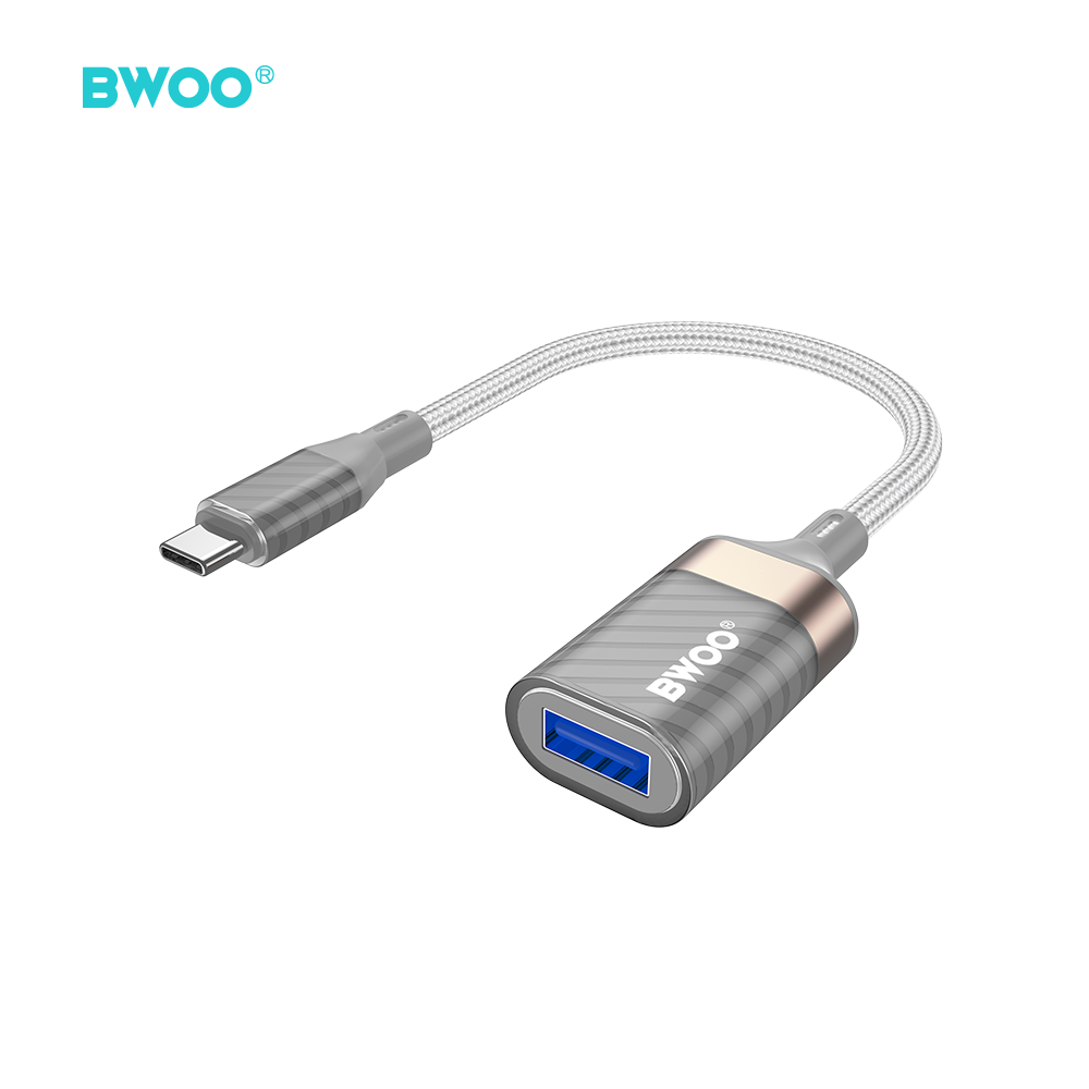 BWOO BZ69 adapter USB-C - USB szary