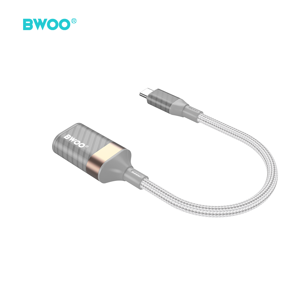 BWOO BZ69 adapter USB-C - USB szary / 2