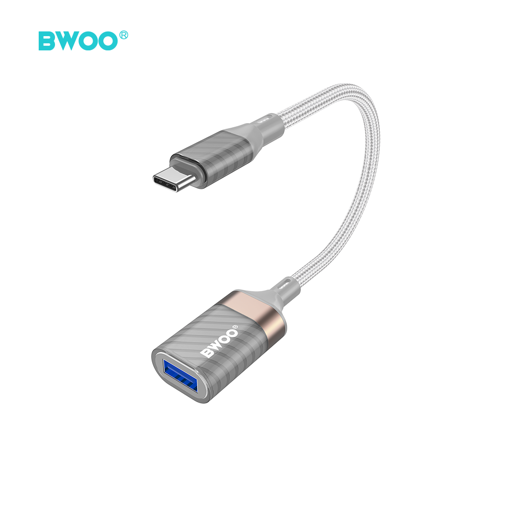 BWOO BZ69 adapter USB-C - USB szary / 4