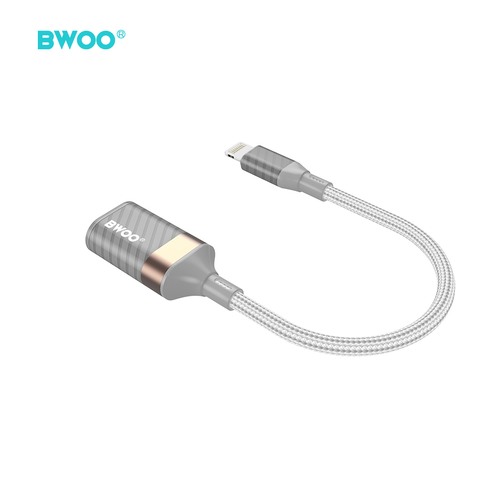 BWOO BZ70 adapter Lightning - USB szary / 2
