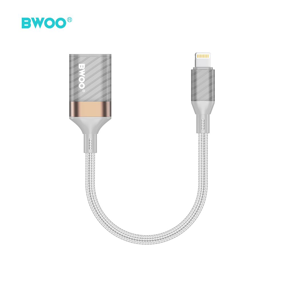 BWOO BZ70 adapter Lightning - USB szary / 3