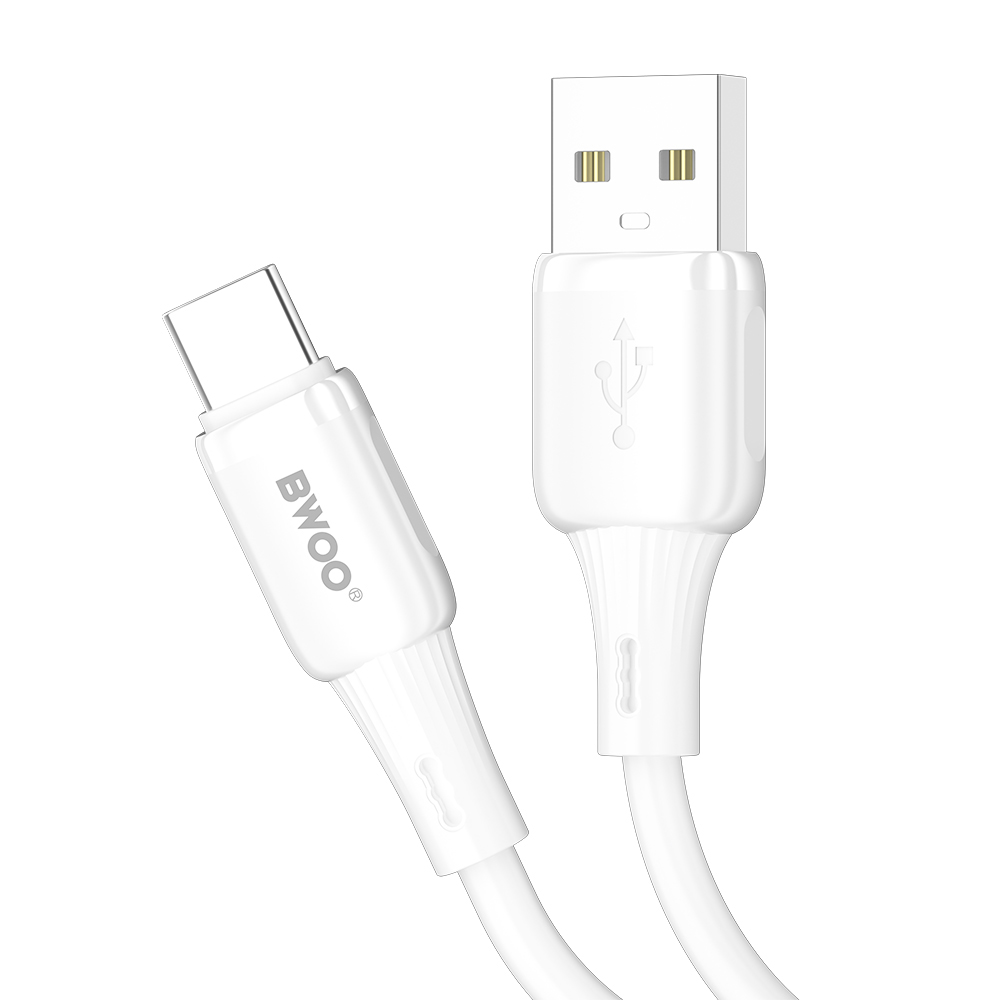 BWOO kabel 3A silikonowy X329C USB-C 3A 1m bia�y / 3