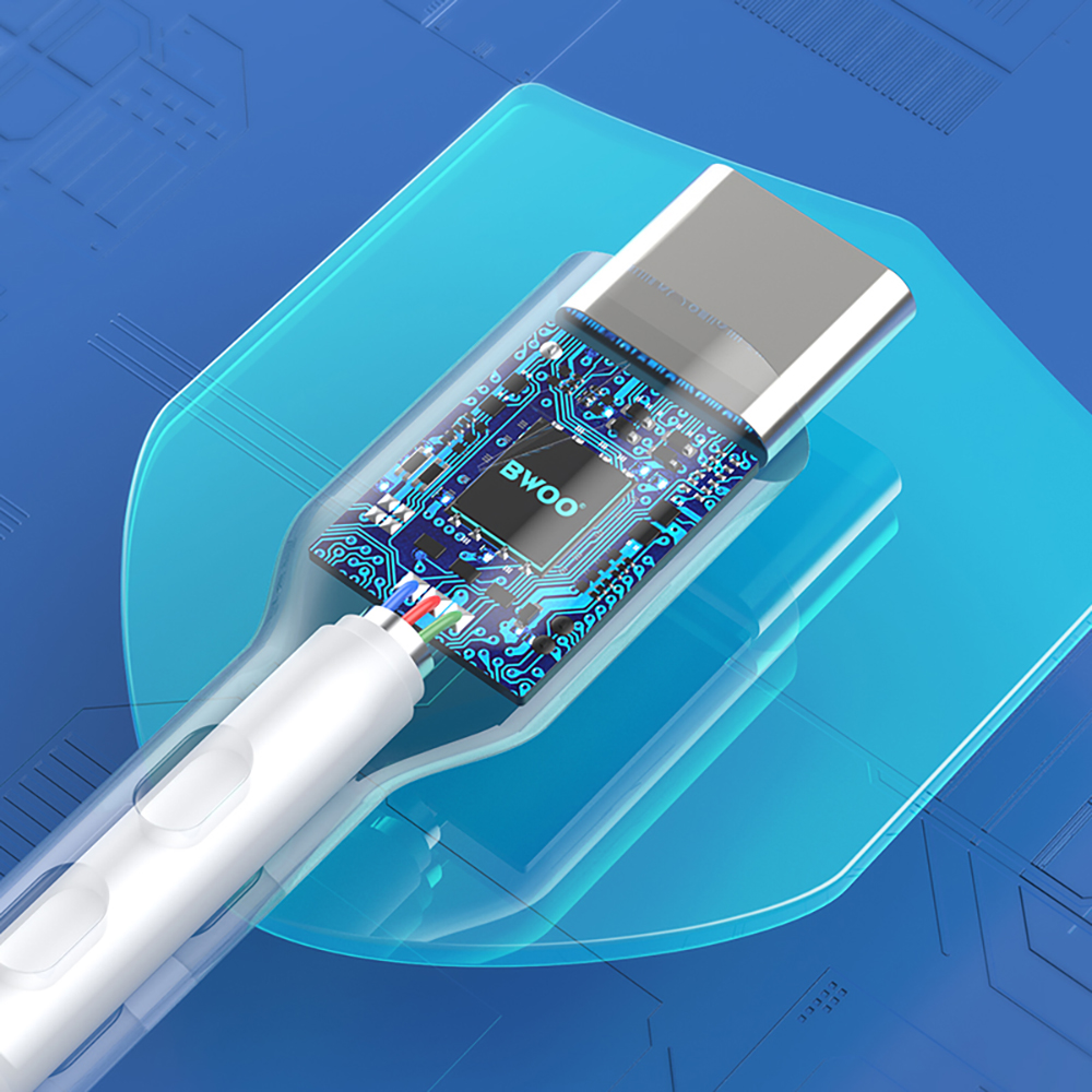 BWOO kabel BO-X172C 3A cable USB-A do USB-C 1m bia�y / 4