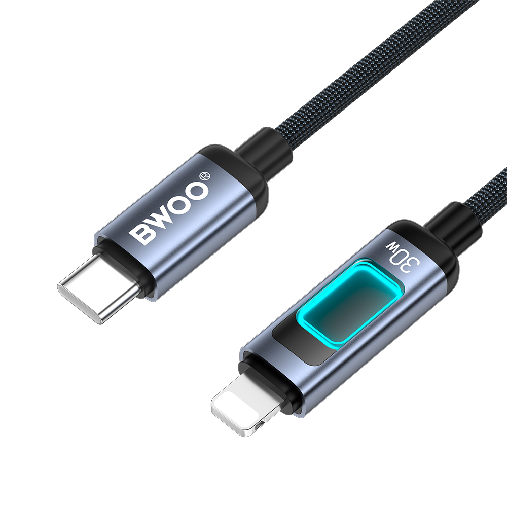 BWOO kabel pleciony z pod�wietleniem PD 27W X324CL USB-C - Lightning / 3