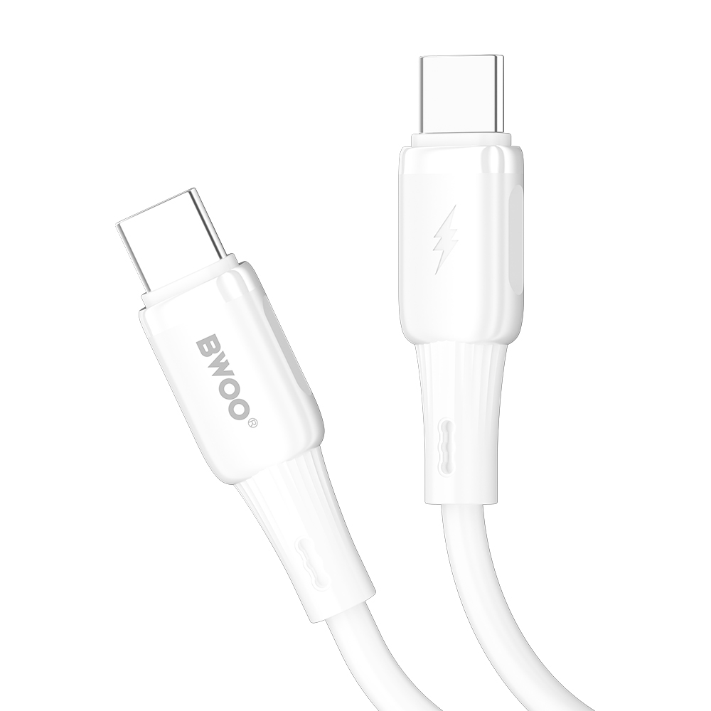 BWOO kabel silikonowy X329CC 65W USB-C 1m bia�y / 3