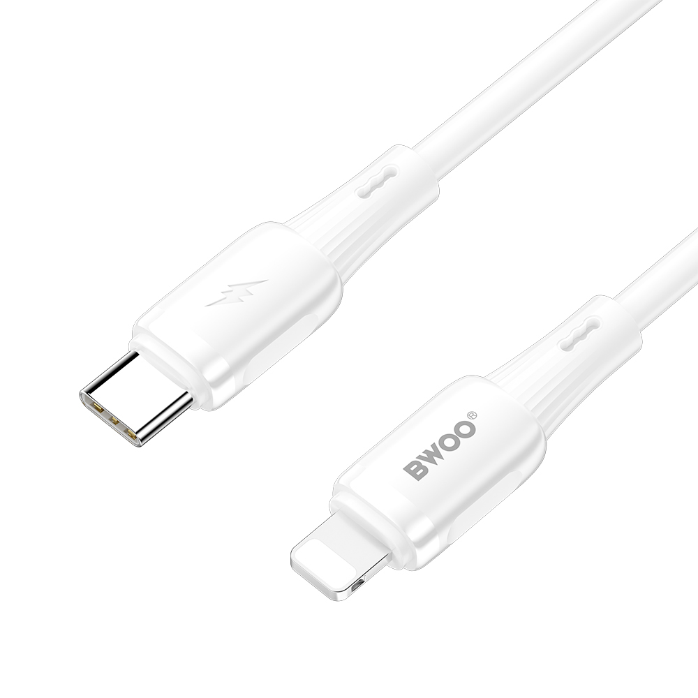 BWOO kabel silikonowy X329CL 27W USB-C - lightning 1m bia�y / 2