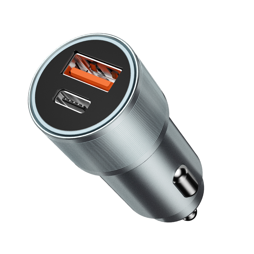 BWOO �adowarka samochodowa BO-CC73 38W fast car charger QC 18W + PD 20W, srebrna / 2