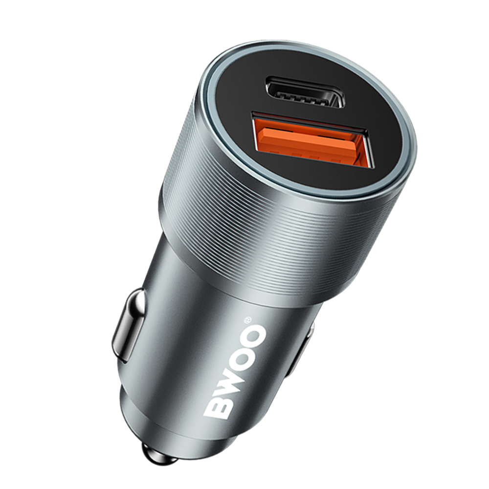 BWOO �adowarka samochodowa BO-CC73 38W fast car charger QC 18W + PD 20W, srebrna / 5