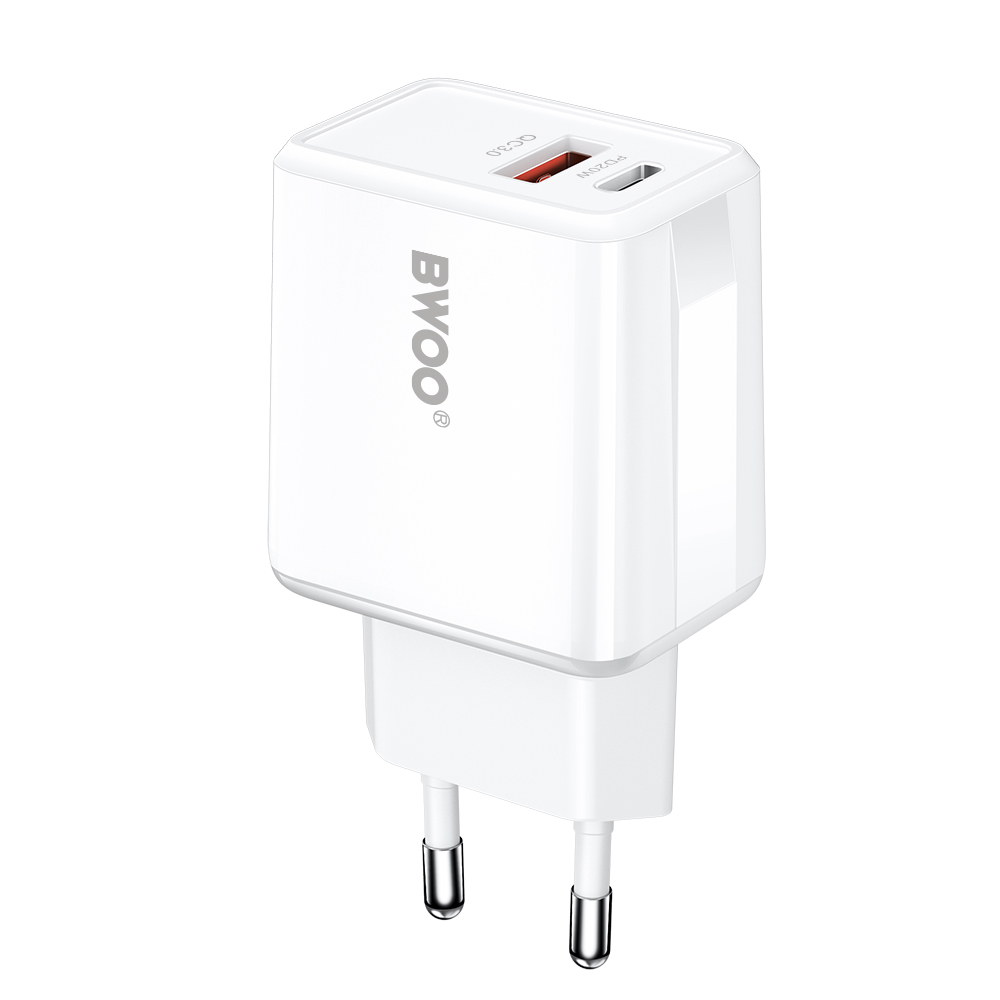 BWOO �adowarka sieciowa CDA182 QC 38W 1x USB-A + 1x USB-C bia�a