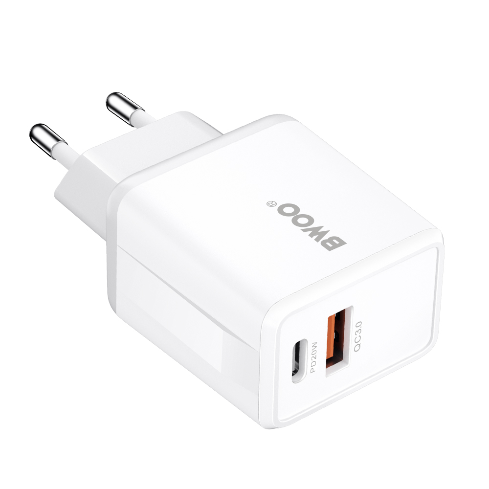 BWOO �adowarka sieciowa CDA182 QC 38W 1x USB-A + 1x USB-C z kablem USB-C-Lightning 1 m bia�a / 3