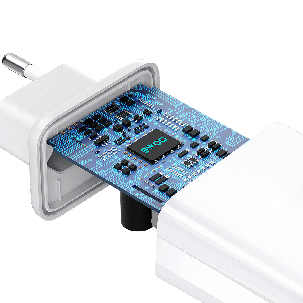 BWOO �adowarka sieciowa CDA182 QC 38W 1x USB-A + 1x USB-C z kablem USB-C-Lightning 1 m bia�a / 4