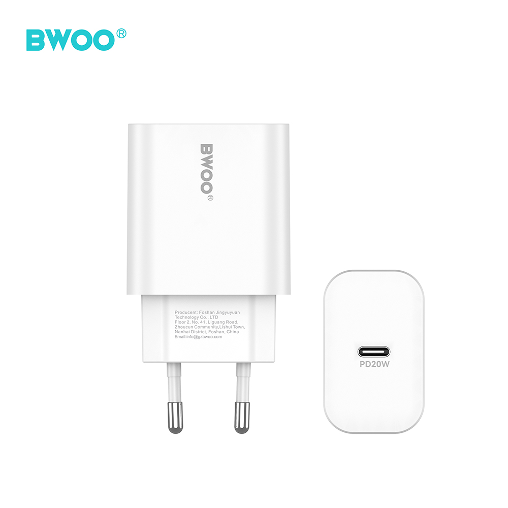 BWOO �adowarka sieciowa CDA233 PD 20W 1x USB-C bia�a + kabel USB-C - lightning / 3