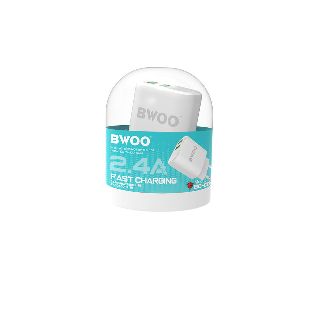 BWOO �adowarka sieciowa CDA60 2x USB 2,4A bia�a / 3