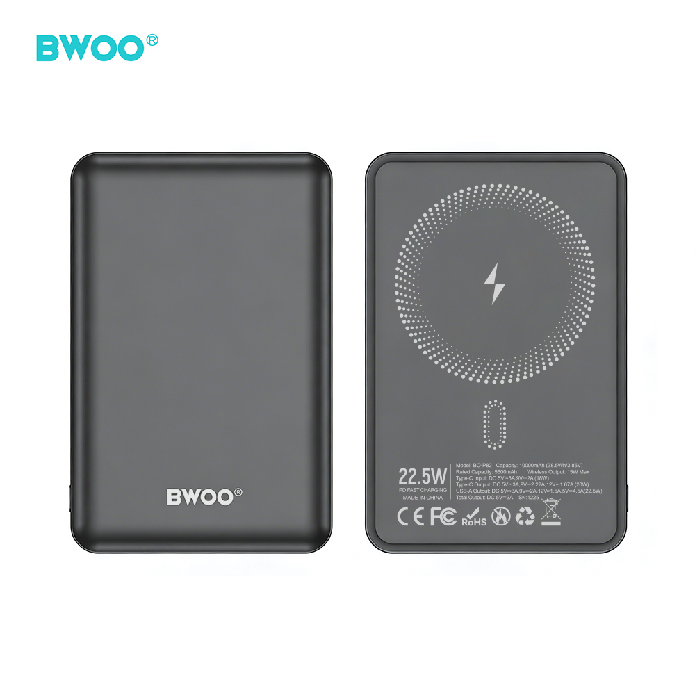 BWOO P82 BO power bank 10000mah 15w �adowanie bezprzewodowe ciemnoszary / 3