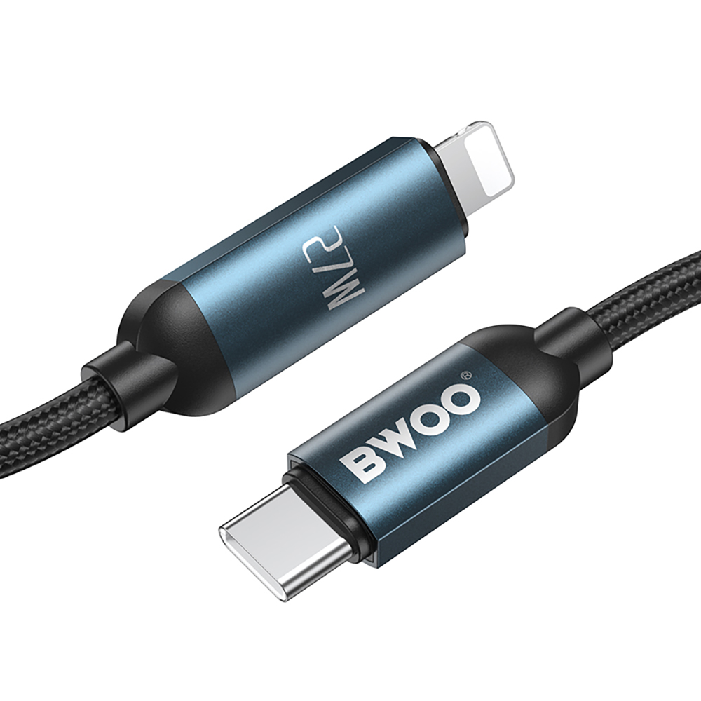 BWOO Pleciony kabel USB-C do USB-C 60W z animowanym pod�wietleniem, 1m / 3