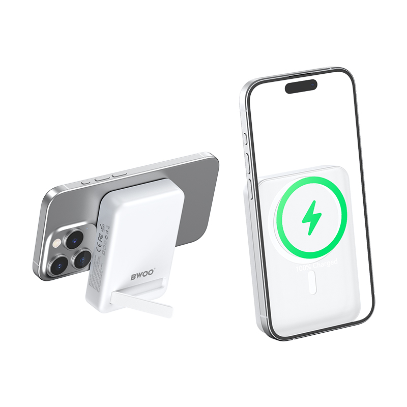 Mocny Power Bank BWOO 10000 mAh 20W z MagSafe bezprzewodowy biały Samsung Galaxy S26 Plus / 3 Mocny Power Bank BWOO 10000 mAh 20W z MagSafe bezprzewodowy biały Samsung Galaxy S26 Plus / 3